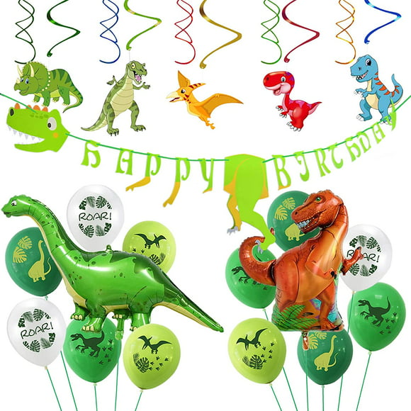 Gejoy Dinosaur Balloons Party Decorations Supplies Paper Tassels Banner for Dinosaur Themed Birthday Party Baby Shower 